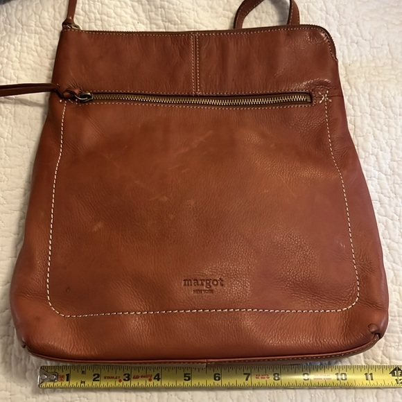 Margot Convertable Cognac Leather Convertible Backpack Laptop Crossbody Bag - Picture 7 of 14